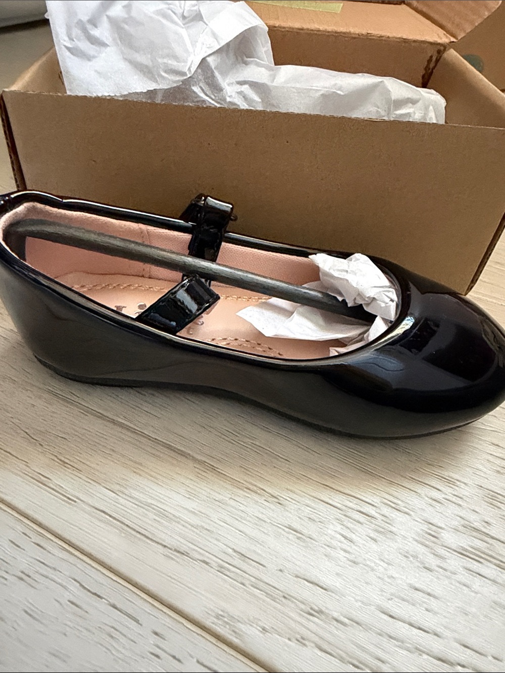 Link Black Patent Mary Jane with Pink Lining